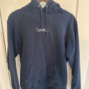 Supreme navy hoodie, size medium